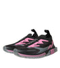 Dolce & Gabbana Black Pink Slip On Sorrento Sneakers Shoes