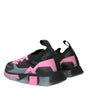 Dolce & Gabbana Black Pink Slip On Sorrento Sneakers Shoes