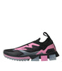 Dolce & Gabbana Black Pink Slip On Sorrento Sneakers Shoes