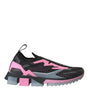 Dolce & Gabbana Black Pink Slip On Sorrento Sneakers Shoes