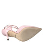 Dolce & Gabbana Pink Leather Ankle Strap Heels Pumps Shoes