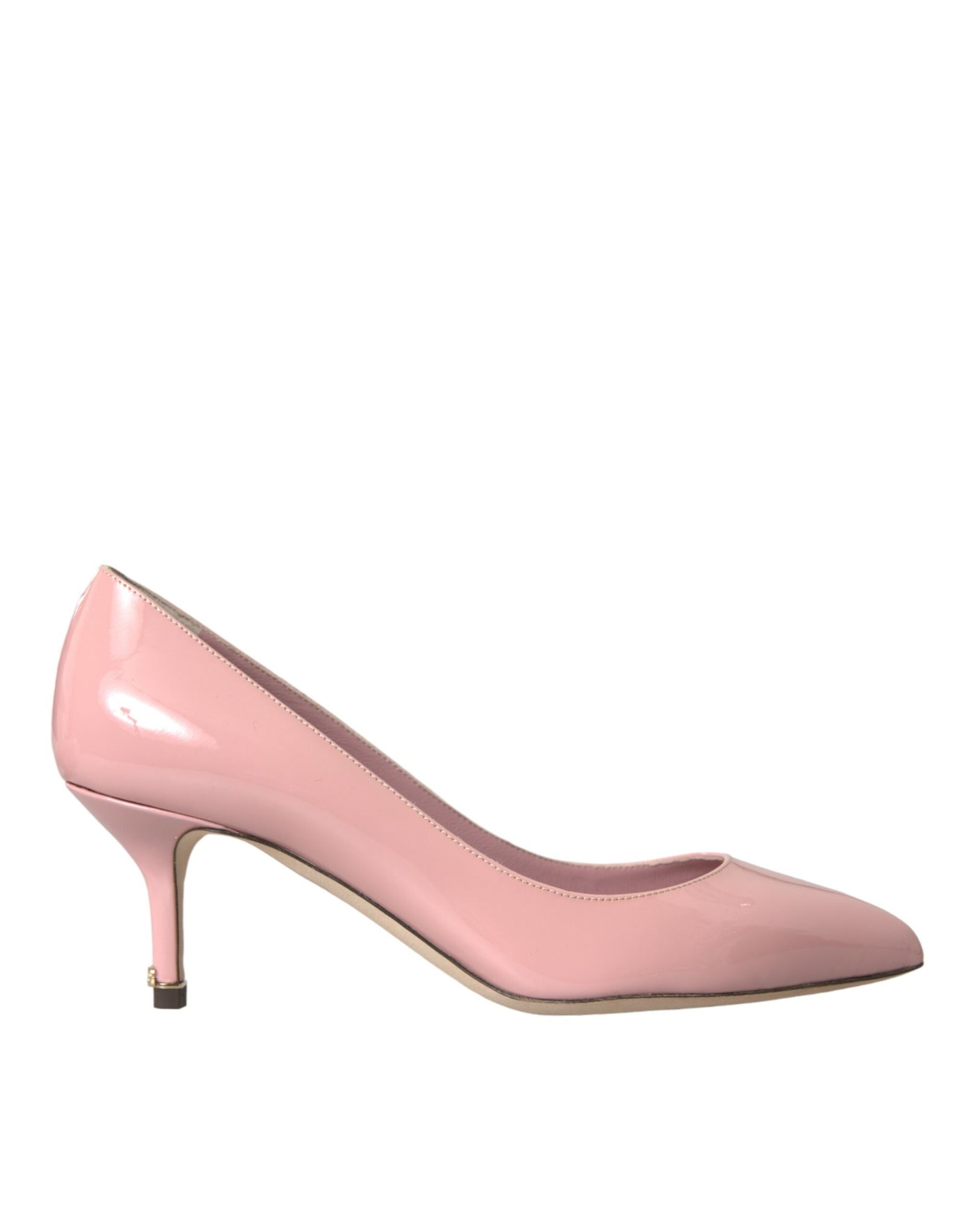 Escarpins à talons en cuir verni rose clair Dolce & Gabbana