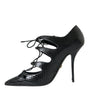 Dolce & Gabbana Black Python Leather Mary Jane Pumps Shoes