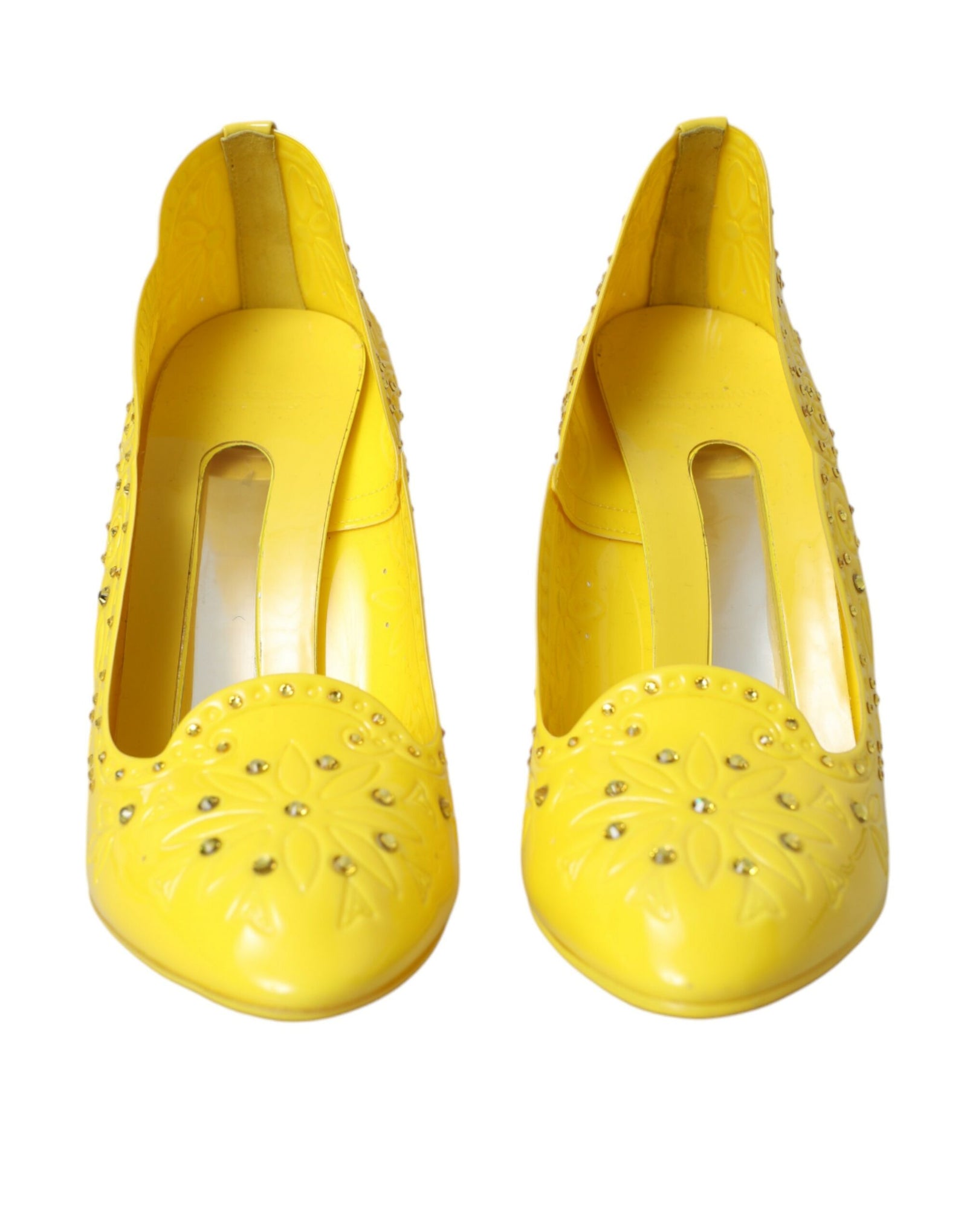 Escarpins à talons Dolce & Gabbana CINDERELLA en cristal jaune