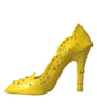Dolce & Gabbana Yellow Crystal CINDERELLA Heels Pumps Shoes