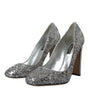 Escarpins à talons ornés de sequins argentés Dolce & Gabbana