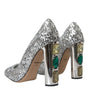 Escarpins à talons ornés de sequins argentés Dolce & Gabbana
