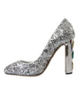 Escarpins à talons ornés de sequins argentés Dolce & Gabbana