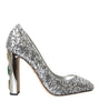 Escarpins à talons ornés de sequins argentés Dolce & Gabbana