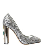 Escarpins à talons ornés de sequins argentés Dolce & Gabbana