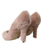 Dolce & Gabbana Light Pink Faux Fur Heels Pumps Shoes