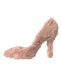 Dolce & Gabbana Light Pink Faux Fur Heels Pumps Shoes