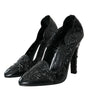 Dolce & Gabbana Black Crystal CINDERELLA Heels Pumps Shoes