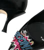 Dolce & Gabbana Black Leather BOOM Patch Heels Pumps Shoes