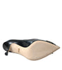 Dolce & Gabbana Black Leather WOW Patch Heels Pumps Shoes