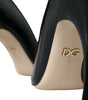 Dolce & Gabbana Black Leather WOW Patch Heels Pumps Shoes