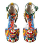 Dolce & Gabbana Multicolor Carretto Embellished Sandals Shoes