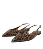 Dolce & Gabbana Brown Leopard Exotic Skin Slingback Shoes