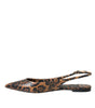 Dolce & Gabbana Brown Leopard Exotic Skin Slingback Shoes
