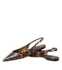 Dolce & Gabbana Brown Leopard Exotic Skin Slingback Shoes