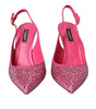 Dolce & Gabbana Pink Slingbacks Crystal Pumps Shoes