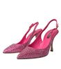 Dolce & Gabbana Pink Slingbacks Crystal Pumps Shoes