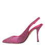 Dolce & Gabbana Pink Slingbacks Crystal Pumps Shoes