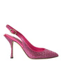 Dolce & Gabbana Pink Slingbacks Crystal Pumps Shoes