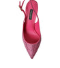 Dolce & Gabbana Pink Slingbacks Crystal Pumps Shoes