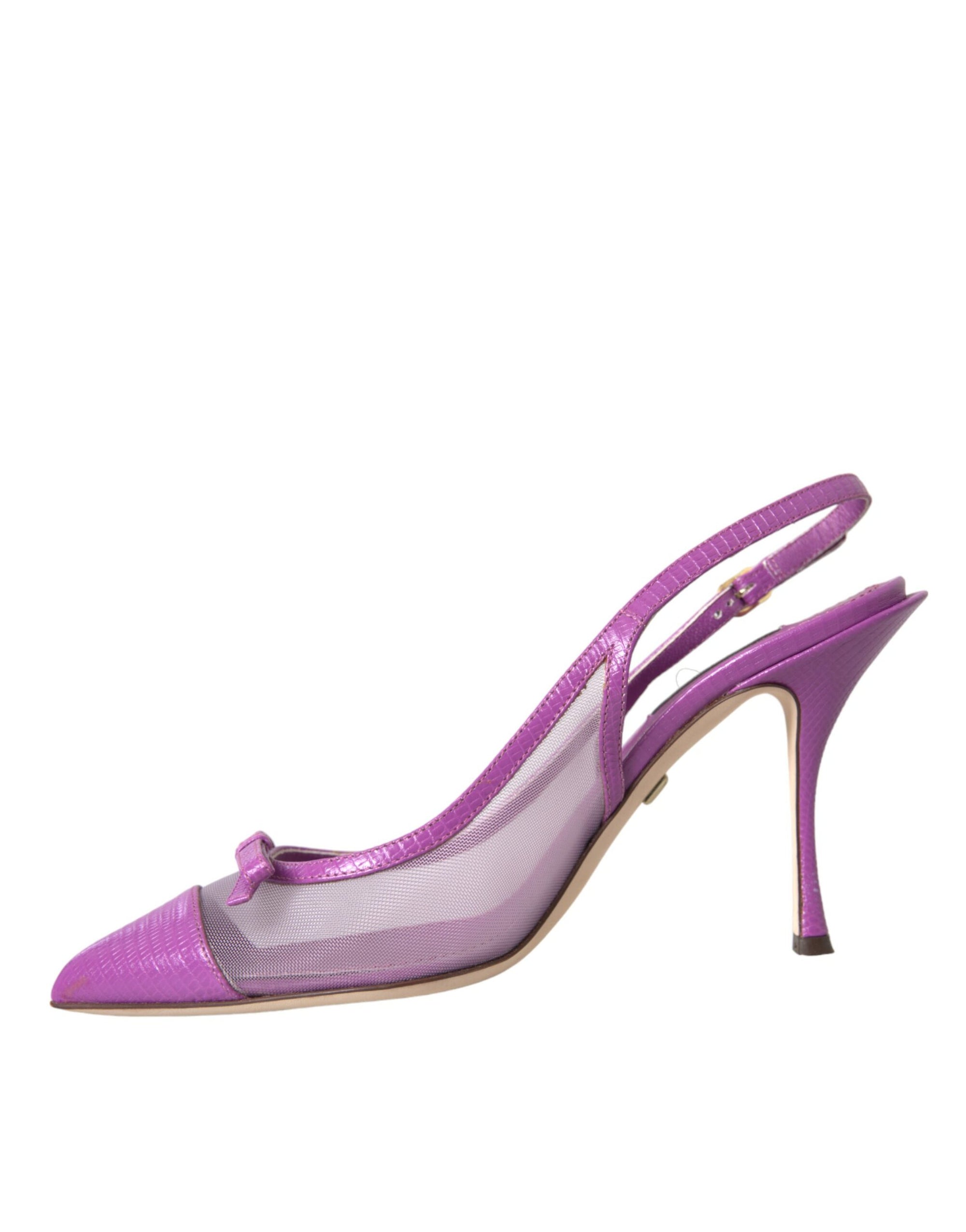 Chaussures à talons hauts en cuir violet Dolce &amp; Gabbana
