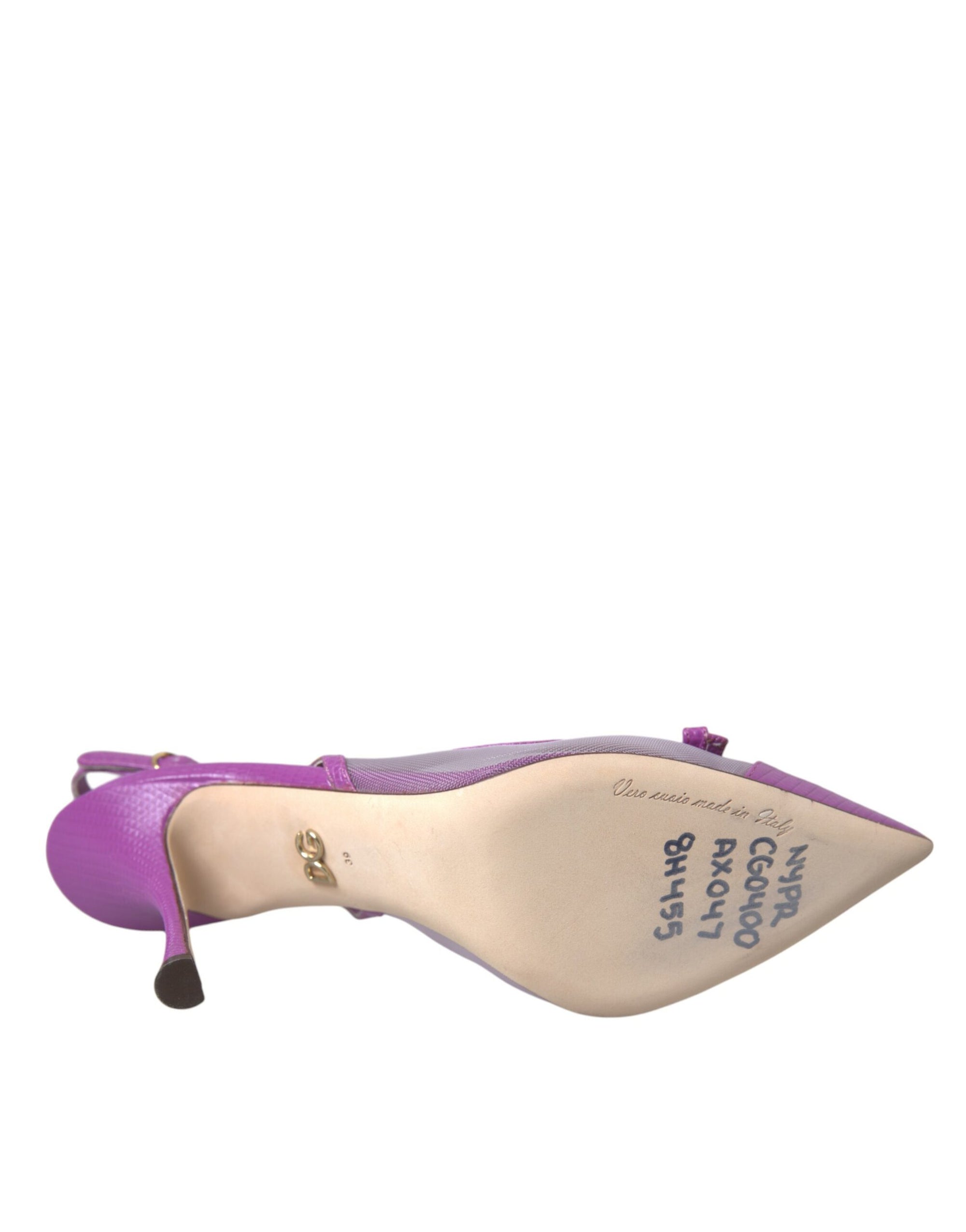 Chaussures à talons hauts en cuir violet Dolce &amp; Gabbana
