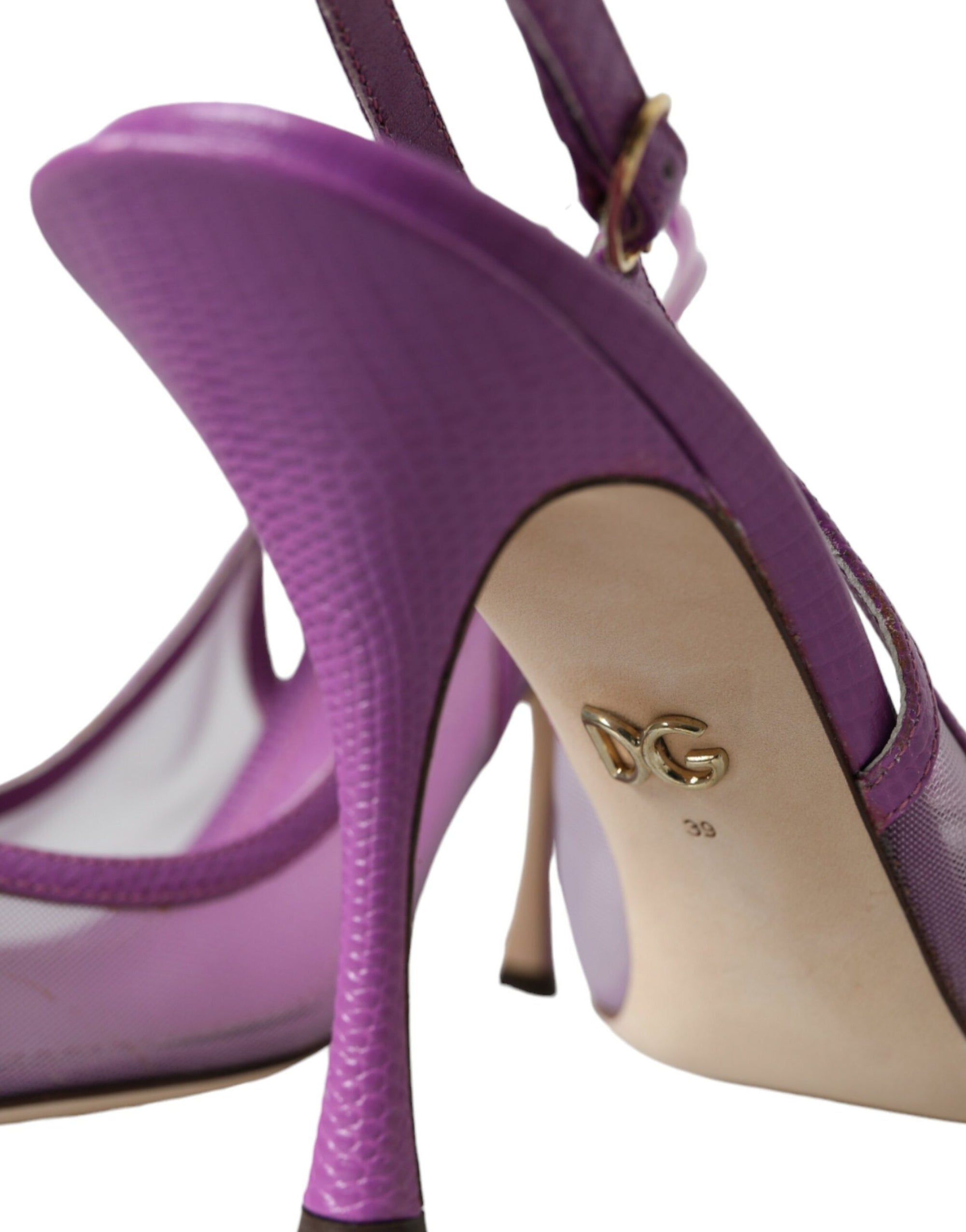 Chaussures à talons hauts en cuir violet Dolce &amp; Gabbana