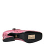 Dolce & Gabbana Pink Python Leather Mary Jane Heels Shoes