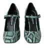 Dolce & Gabbana Aqua Python Leather Mary Jane Pumps Shoes