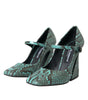 Dolce & Gabbana Aqua Python Leather Mary Jane Pumps Shoes