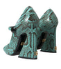 Dolce & Gabbana Aqua Python Leather Mary Jane Pumps Shoes
