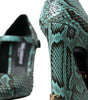 Dolce & Gabbana Aqua Python Leather Mary Jane Pumps Shoes