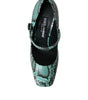 Dolce & Gabbana Aqua Python Leather Mary Jane Pumps Shoes