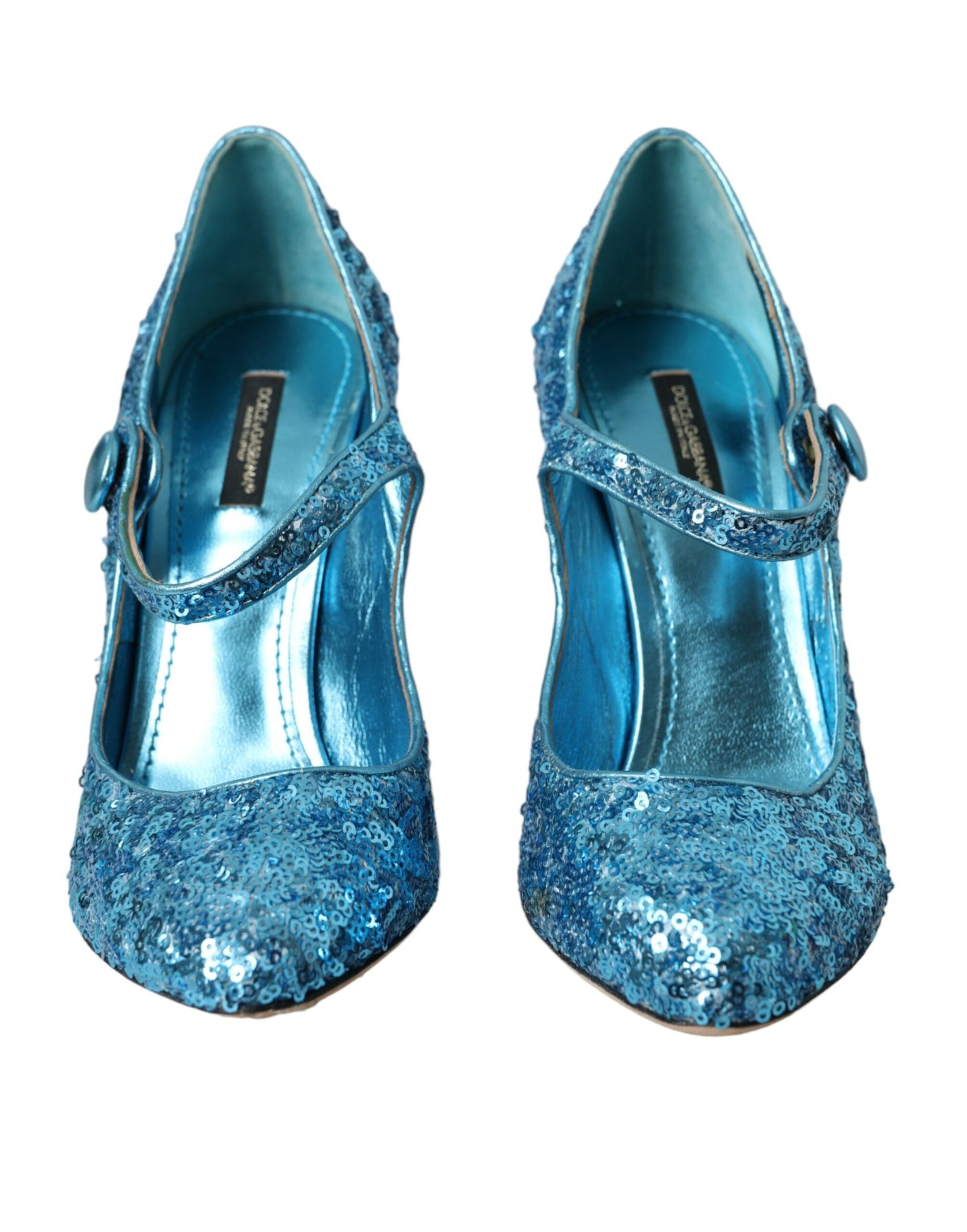 Escarpins Mary Jane à paillettes bleues Dolce & Gabbana à talons hauts