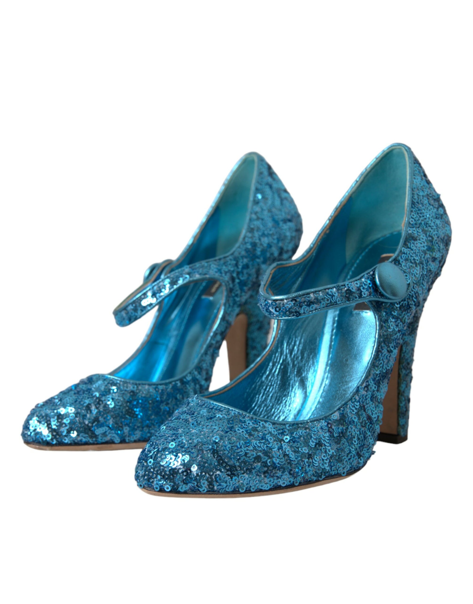 Escarpins Mary Jane à paillettes bleues Dolce & Gabbana à talons hauts