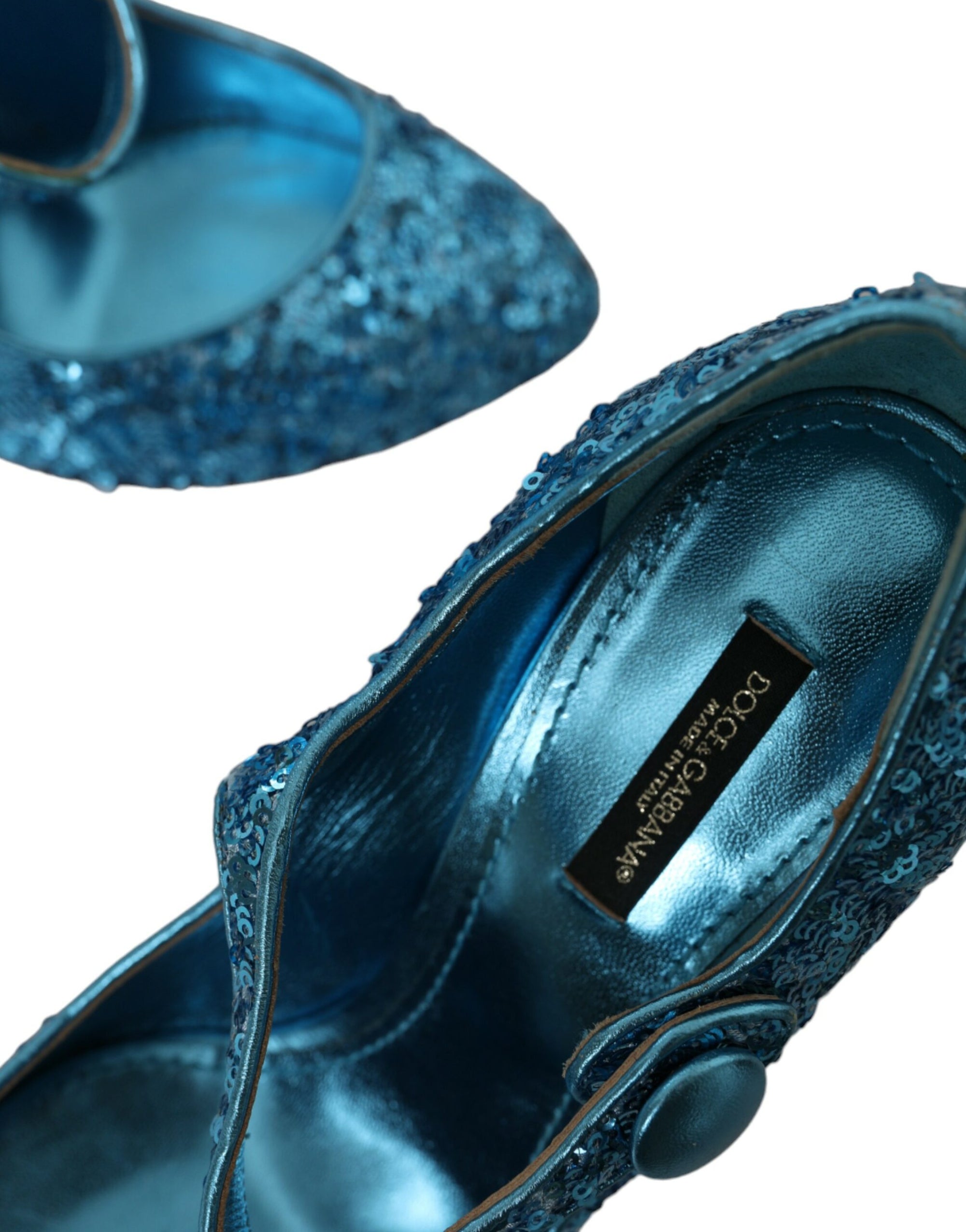 Escarpins Mary Jane à paillettes bleues Dolce & Gabbana à talons hauts