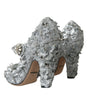 Escarpins Mary Jane Dolce & Gabbana argentés à fleurs et cristaux