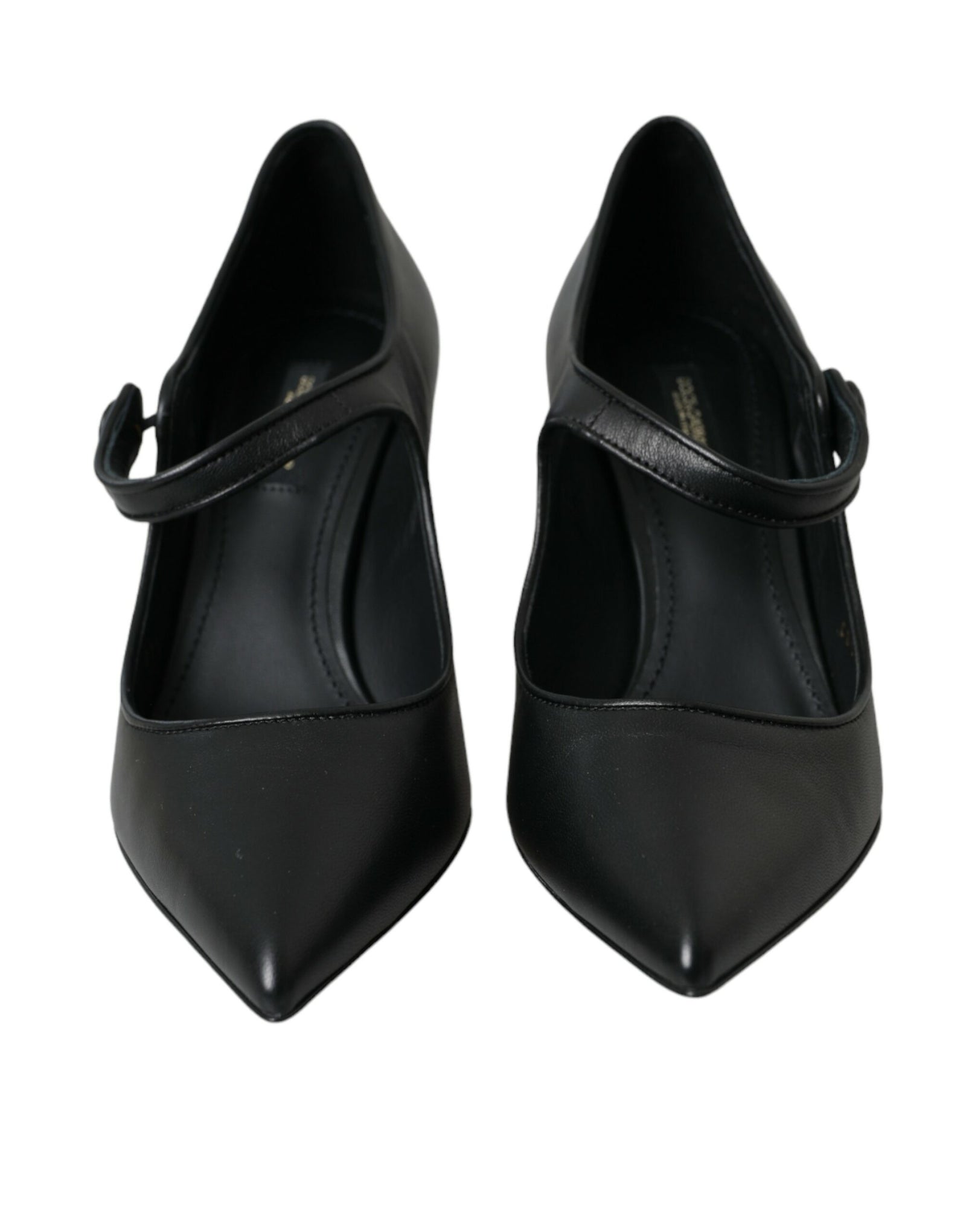 Escarpins Mary Janes en cuir noir avec logo Dolce & Gabbana