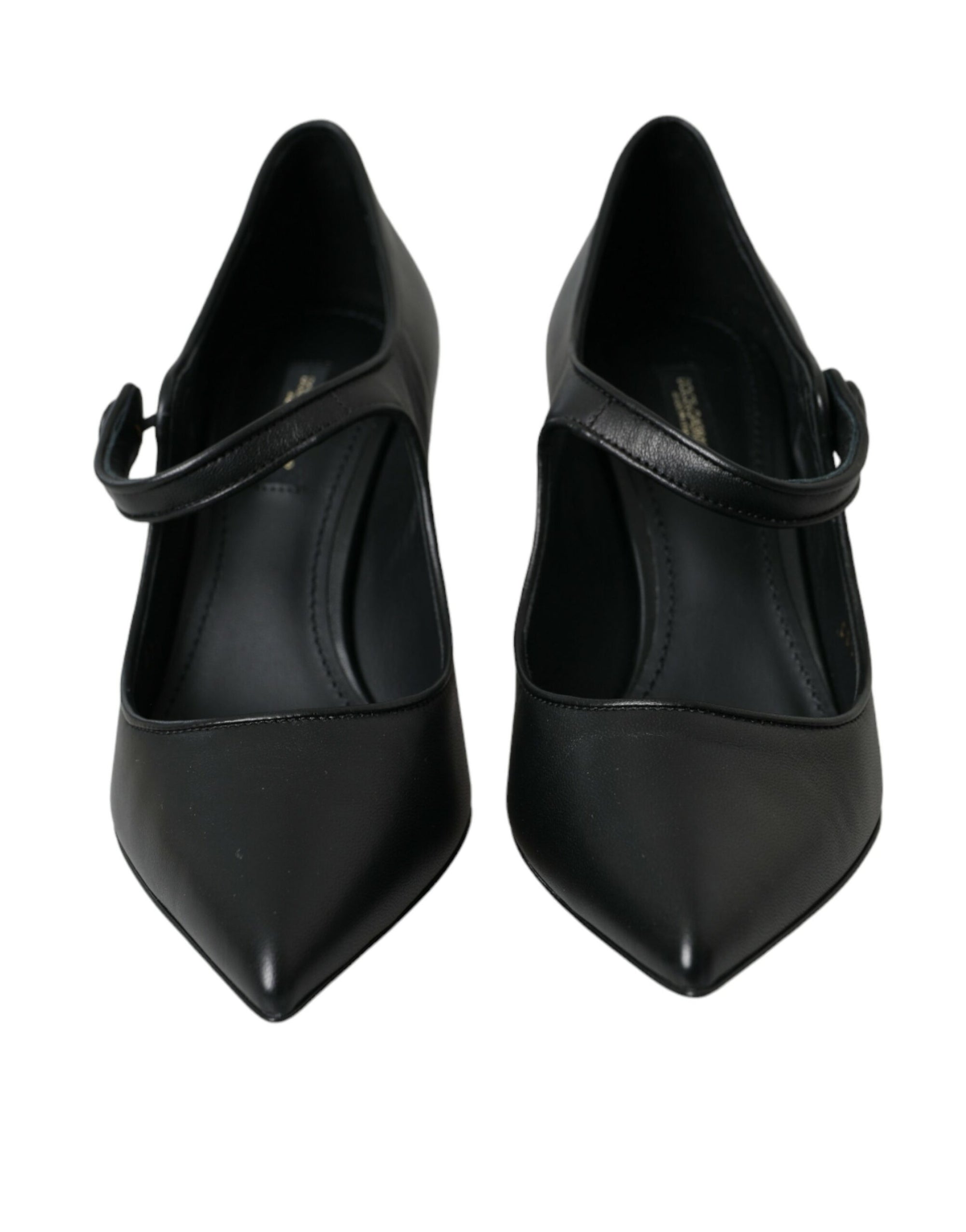 Escarpins Mary Janes en cuir noir avec logo Dolce & Gabbana