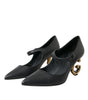 Escarpins Mary Janes en cuir noir avec logo Dolce & Gabbana