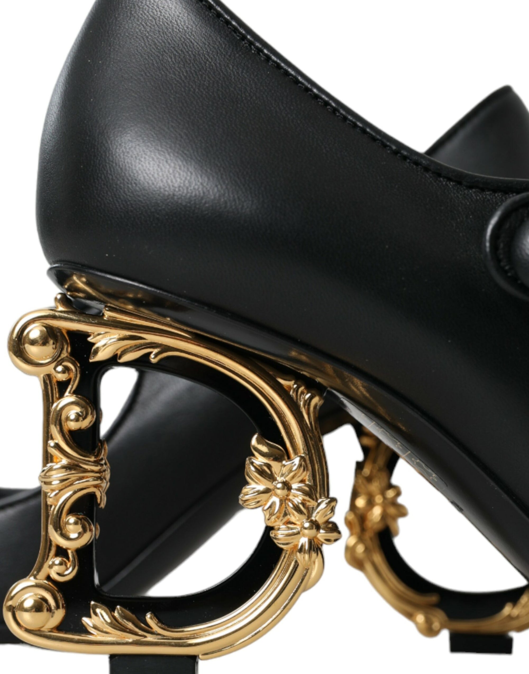 Escarpins Mary Janes en cuir noir avec logo Dolce & Gabbana