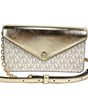 Michael Kors Jet Set Travel Pale Gold Small Flap Clutch Crossbody Bag