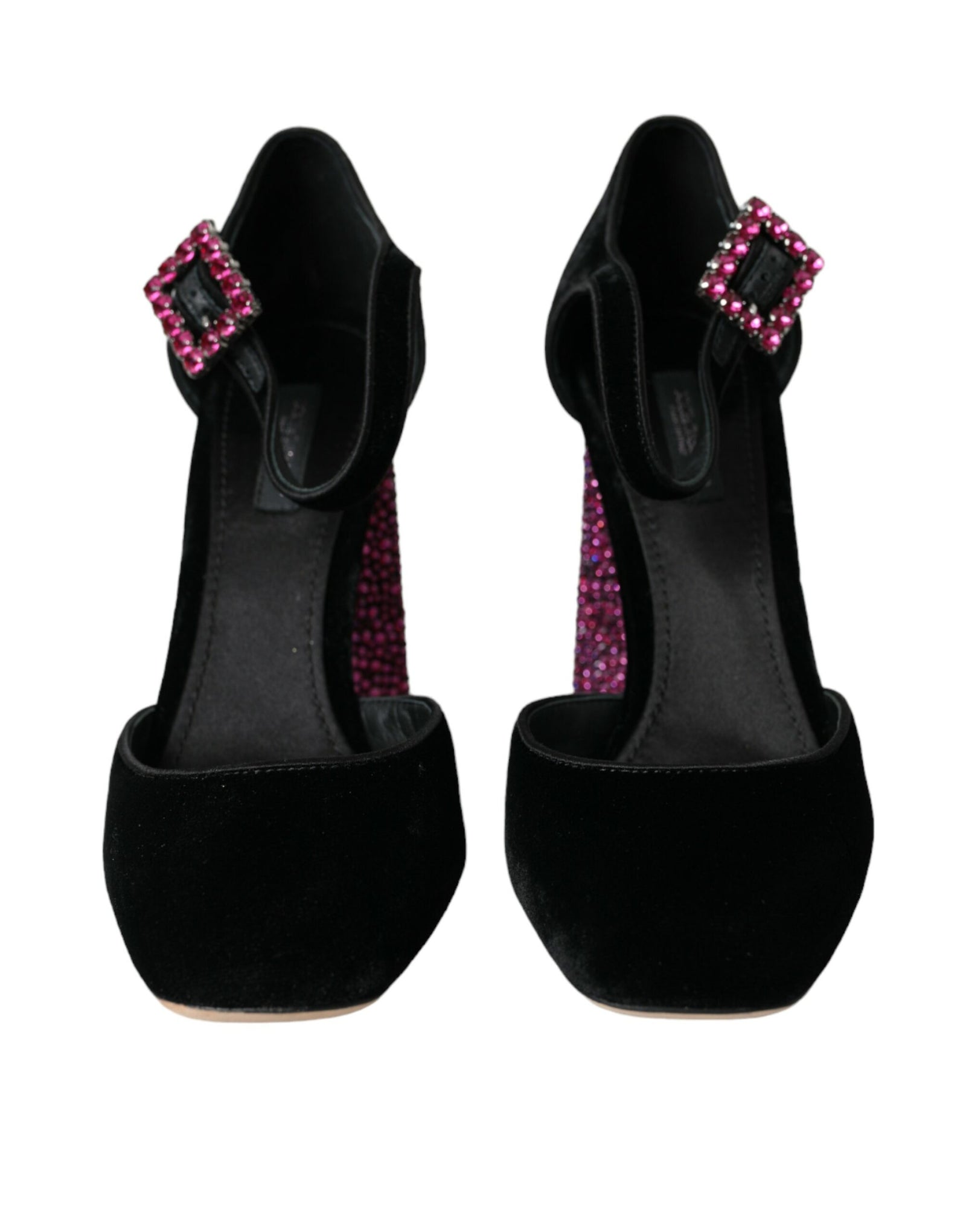 Chaussures Mary Jane Dolce & Gabbana en velours noir avec strass et cristaux