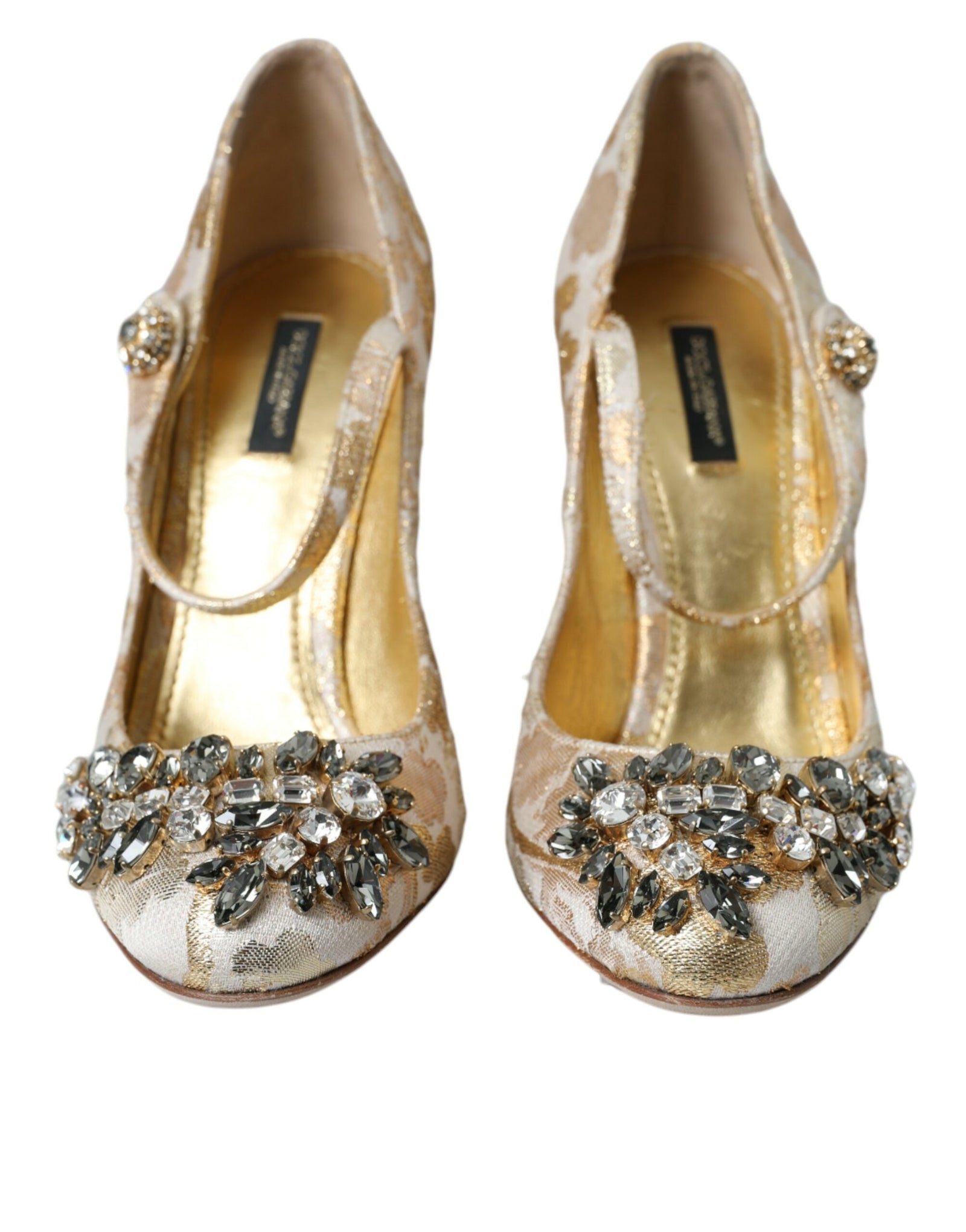 Escarpins Mary Jane Dolce & Gabbana en jacquard doré et cristal
