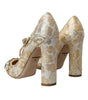 Escarpins Mary Jane Dolce & Gabbana en jacquard doré et cristal